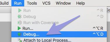 IntelliJ Debug - Run menu