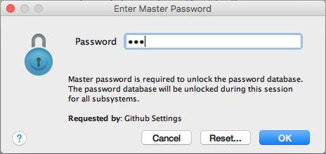 IntelliJ Git Master Pwd dialog