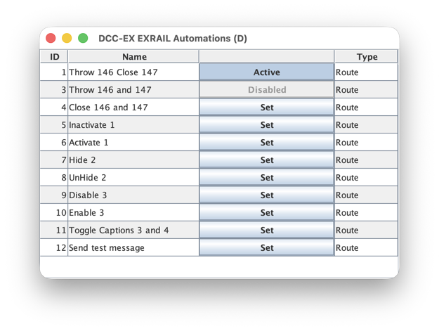 DCC-EX EXRAIL Automations window