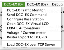 DCC-EX menu