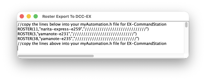 Roster Export to DCC-EX