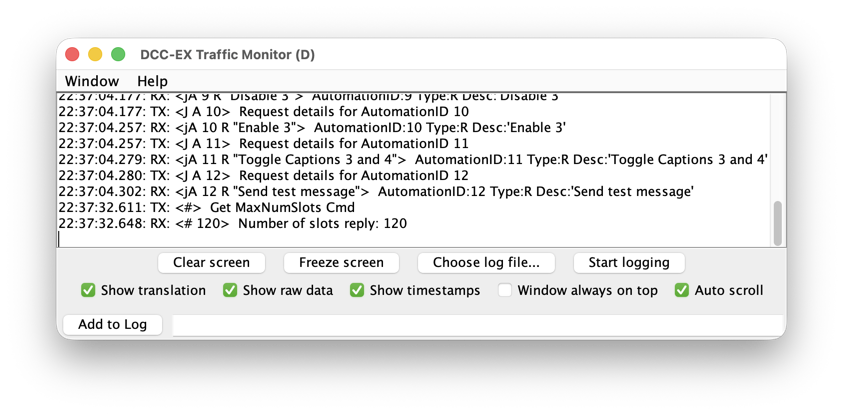 DCC-EX Traffic Monitor