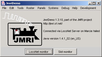 JMRI main menu structure menu structure