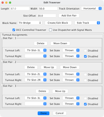 traverser dialog