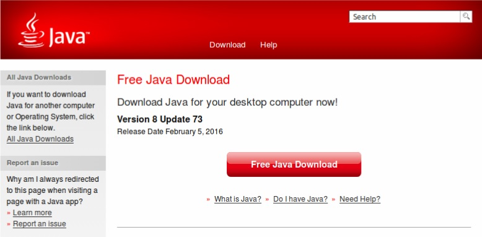 Java Download screen