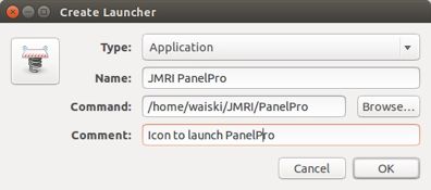 Create Launcher dialog