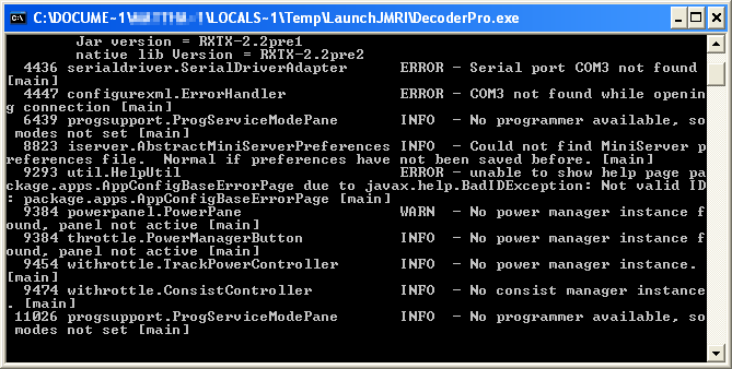 java system
console window